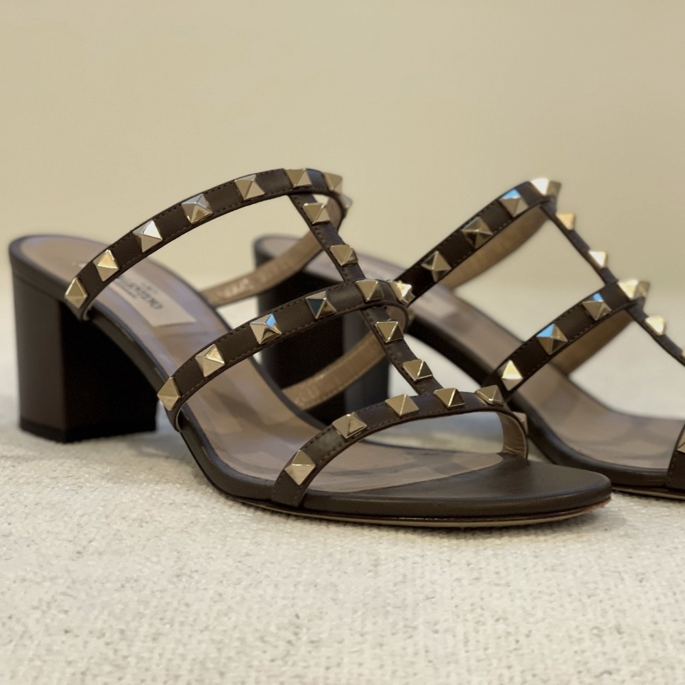Valentino Rockstud Caged 60 Dark Brown Size 39